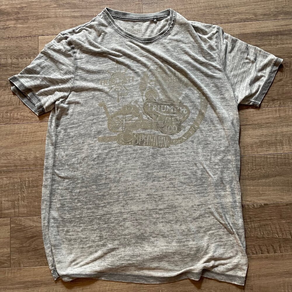 BUNDLE & SAVE! LUCKY BRAND Venice Burnout tee. Triumph Motorcycles logo. Size L